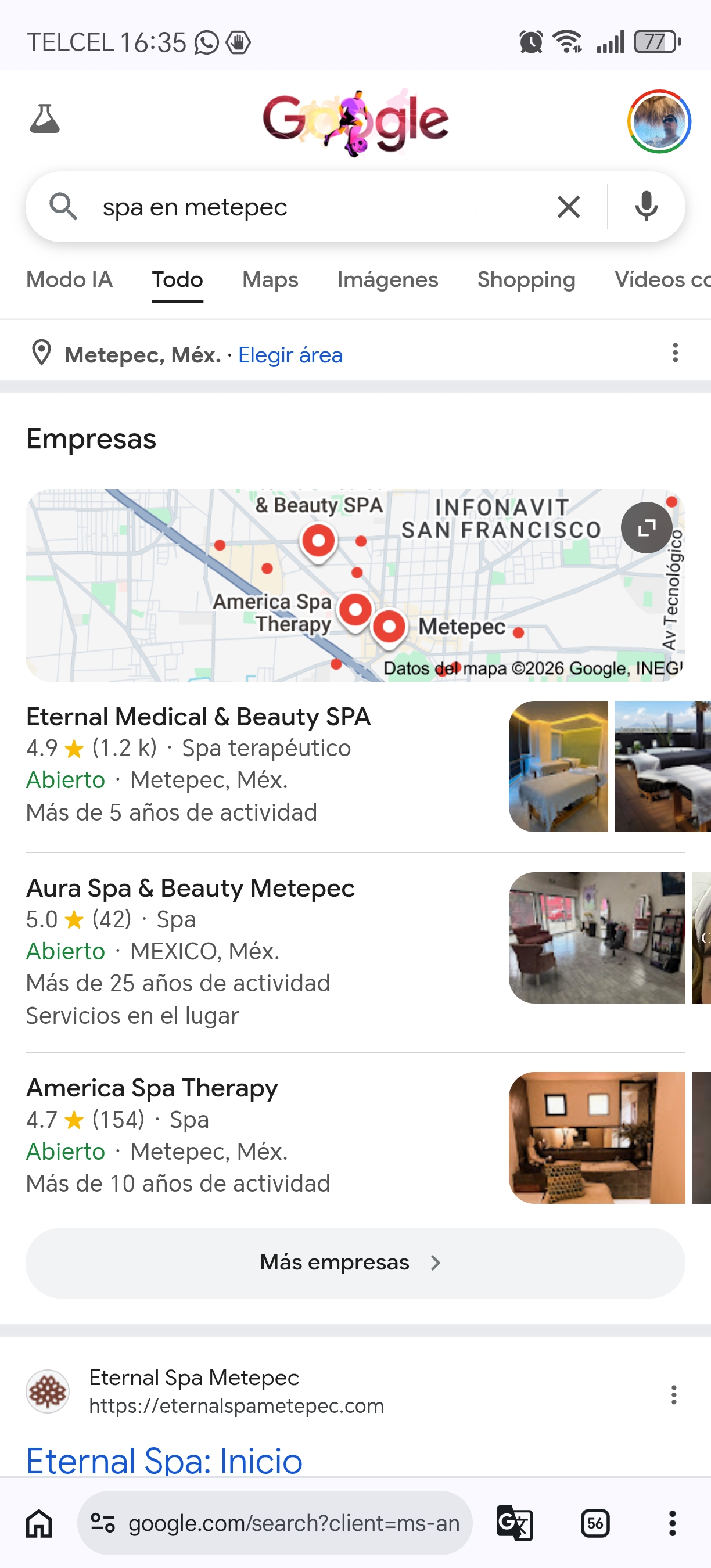 Captura real de búsqueda en Google — así te buscan tus clientes